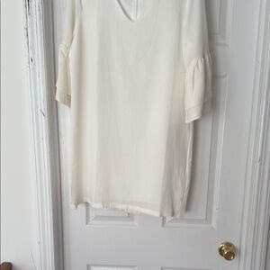Cream Boxy Tunic Dress with Relaxed Fit